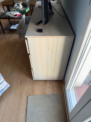 Cama individual madera + muebles