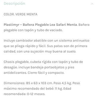 Bañera-cambiador bebé plegable