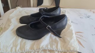 Zapatos Flamenco Piel Negros 37