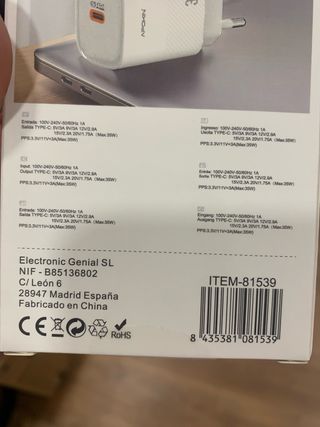 Cargador Apokin 35W USB-C