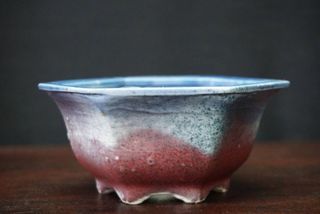 Maceta de Bonsái Yuki Shoseki Azul-Roja (13x12x6).