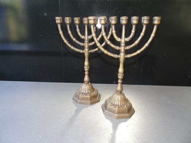 Candelabros Judio Menora Bronce ( 2 )