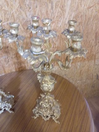 Candelabros bronce dorados - 2uds