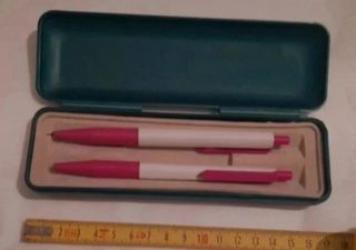 Bolígrafo y portaminas con estuche vintage