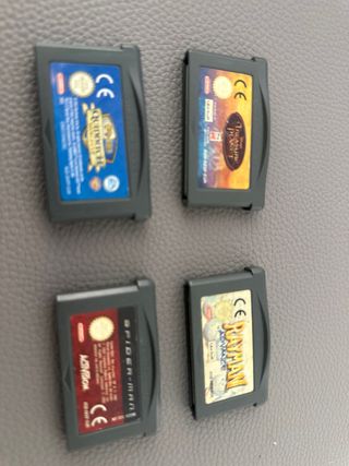 4 juegos GBA: Rayman, Spiderman, Quidditch, planet