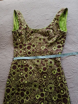 Traje Flamenca marrón y verde hecho a mano