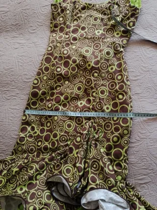 Traje Flamenca marrón y verde hecho a mano