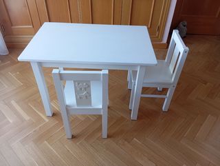 Mesa+2 sillas niños - Blanco