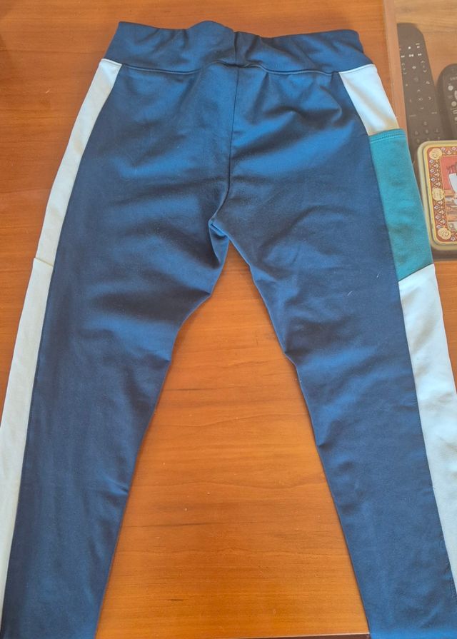 Leggins deportivos - Azul, blanco