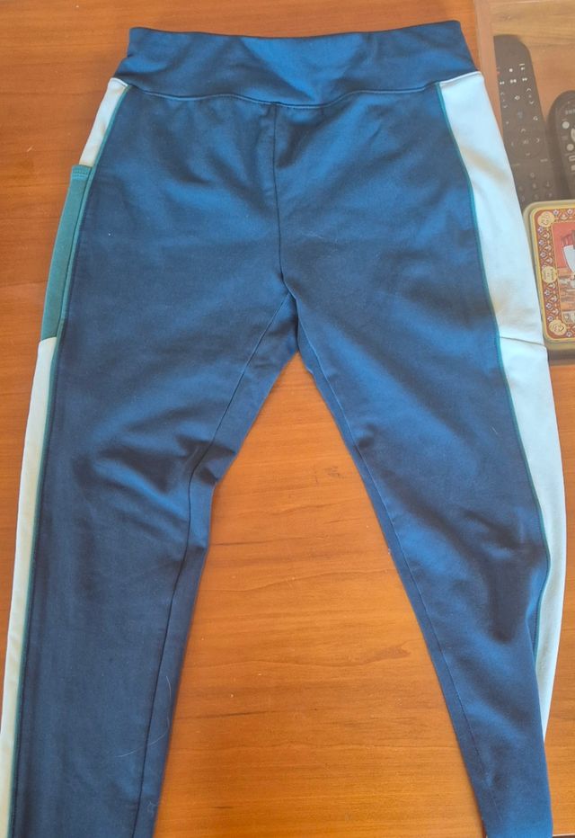 Leggins deportivos - Azul, blanco