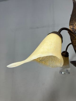 Lampadario 3 luci metallo marrone/oro