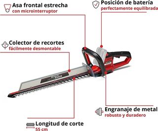 Cortasetos a batería Einhell ARCURRA 18/55
