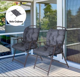 2 Cojines Silla Grises - Tela