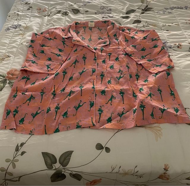 Pijama corto estampado - Rosa y Verde