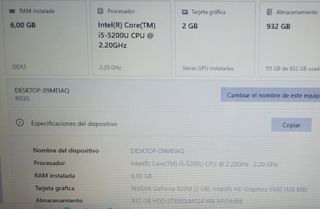 Portatil i5 4x2.7Ghz 4/16gb 1tb 2 Graficas