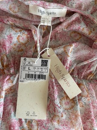 Vestido floral manga larga abullonada. Muy ligero,