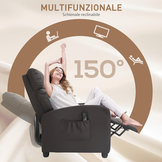 Poltrona Relax Massaggiante con 8 Modalità e 5 Int