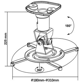 Soporte techo proyector - 15kg inclinable y 360º