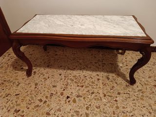 Mesa café antigua mármol-madera