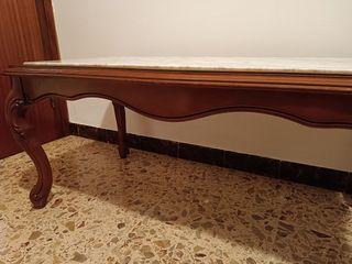 Mesa café antigua mármol-madera