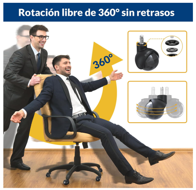 Ruedas Silla Oficina/Gaming 11x22 mm
