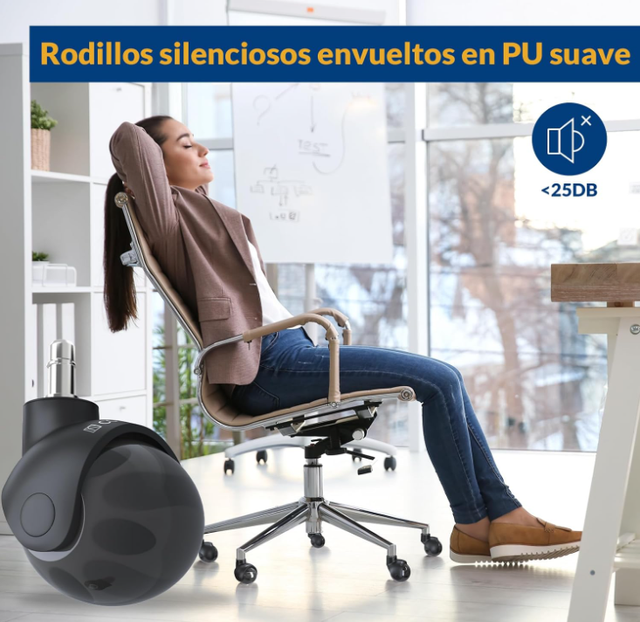 Ruedas Silla Oficina/Gaming 11x22 mm