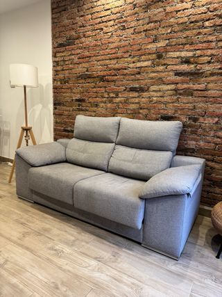 Sofá 2 plazas - Gris - Tela