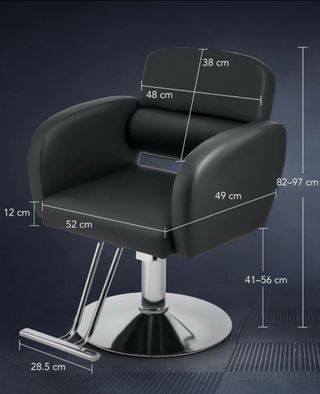 Silla Peluquería negro - Piel Sintética