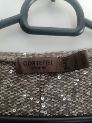 Jersey Cortefiel L - marrón y plata