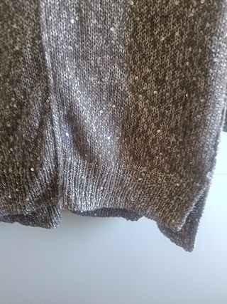 Jersey Cortefiel L - marrón y plata