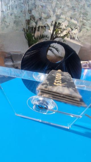 Lámpara sobremesa pie d cristal   pantalla de tela