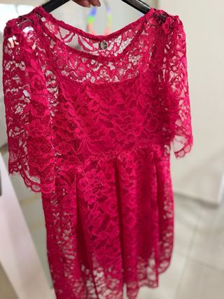 Vestito pizzo fucsia bimba tg S Imperial