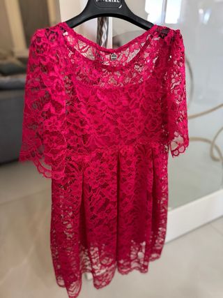 Vestito pizzo fucsia bimba tg S Imperial