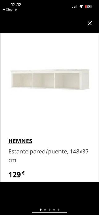 Estantería HEMNES IKEA 148x37cm