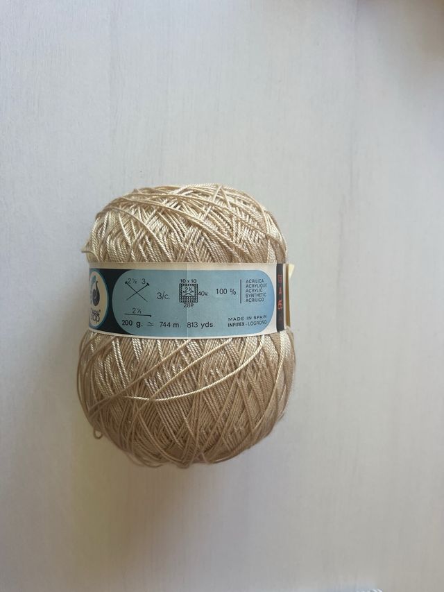 2 ovillos hilo STOP CAPRI PERLE- marrón claro