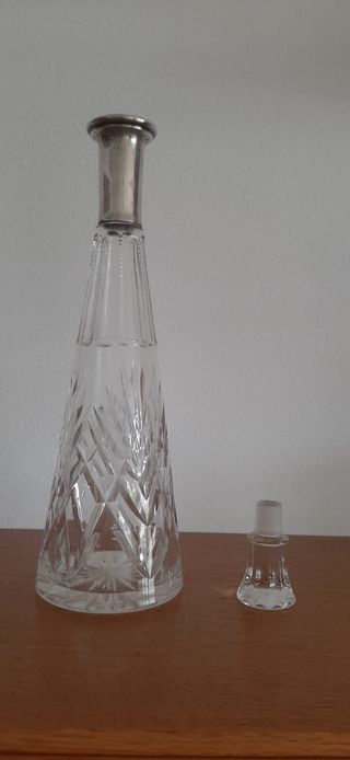 Licorera cristal plata - Antigua