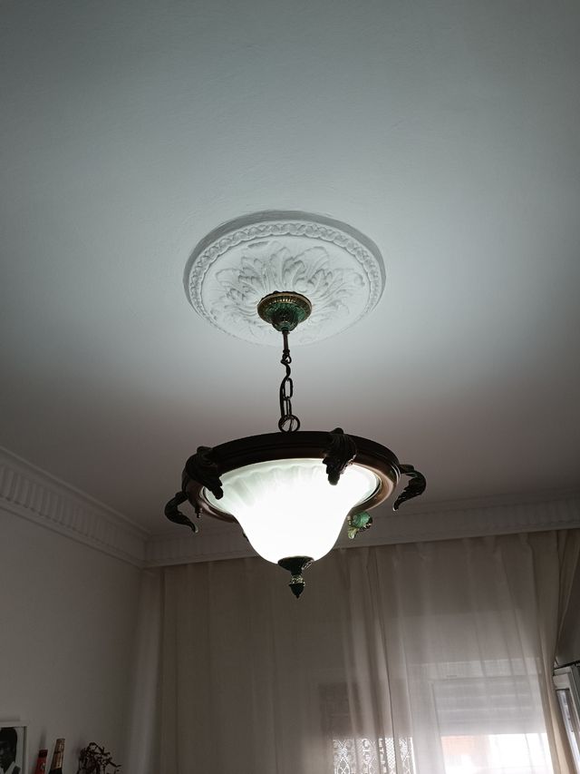 Lámpara techo vintage - Metal y cristal