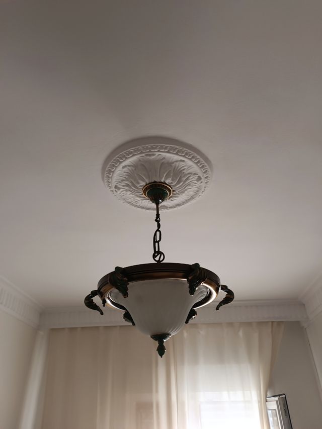 Lámpara techo vintage - Metal y cristal