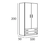 Armario 2 puertas - Madera