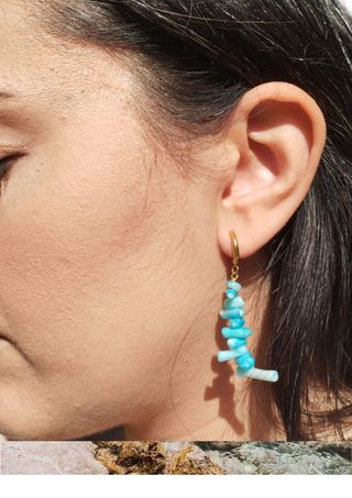 Pendientes corales turquesa , pendientes coral