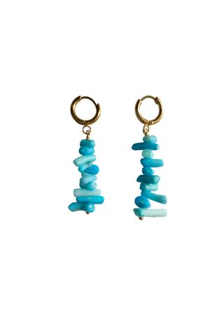 Pendientes corales turquesa , pendientes coral