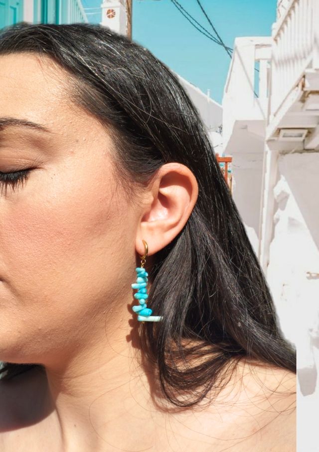 Pendientes corales turquesa , pendientes coral