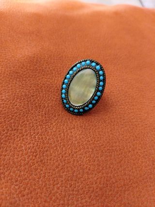 Anillo boho turquesa dorado