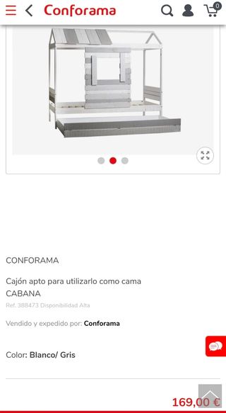 Cama nido infantil tipo cabaña