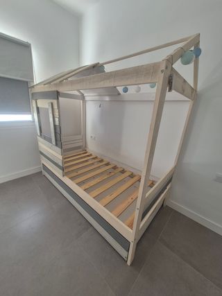 Cama nido infantil tipo cabaña