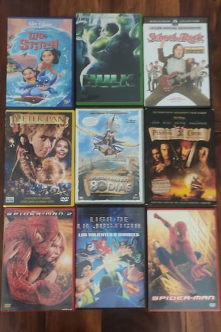 9 Películas DVD infantiles Lote 15 euros