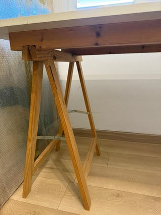 Mesa estudio/pintura blanco-madera