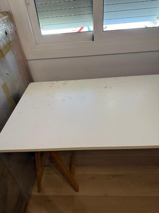 Mesa estudio/pintura blanco-madera