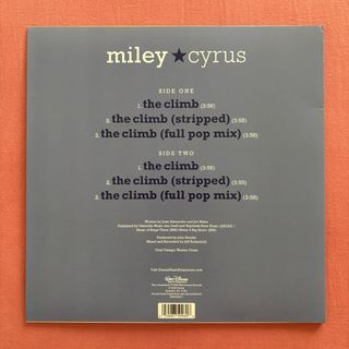 Miley Cyrus The Climb Vinyl LP Blue