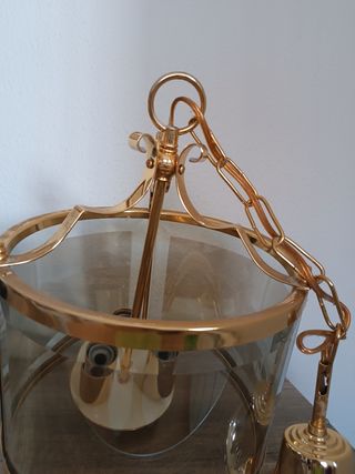 Lampara colgante dorada 3 luces